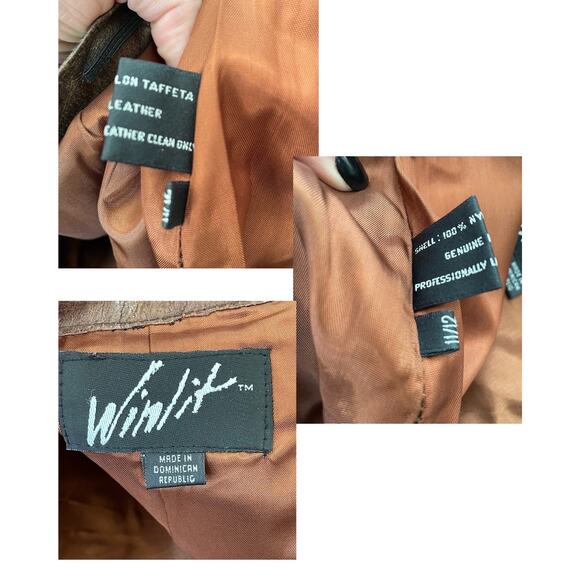 Vintage 1980s Brown Leather Skirt Rocker Distressed Winlit Women size 11/12 READ - Picture 10 of 16